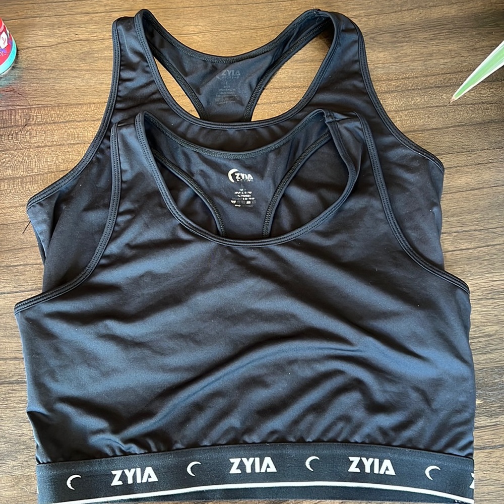 2 Black Comfort Racer Bras -ZYIA